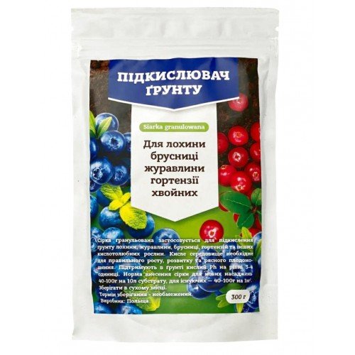 Добриво Підкислювач ґрунту для чорниці, хвойних, гортензій та ін. 300г