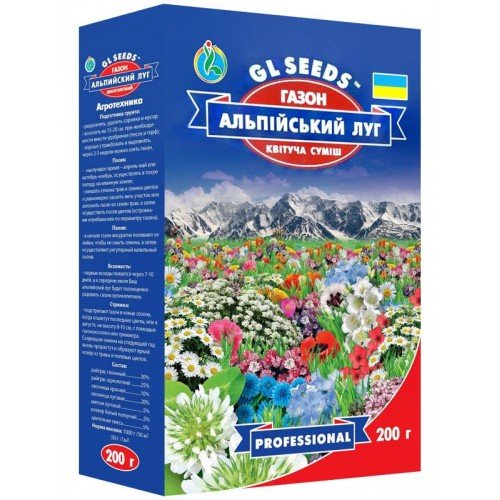 Насіння газонної трави Альпійський луг 200г GL Seeds