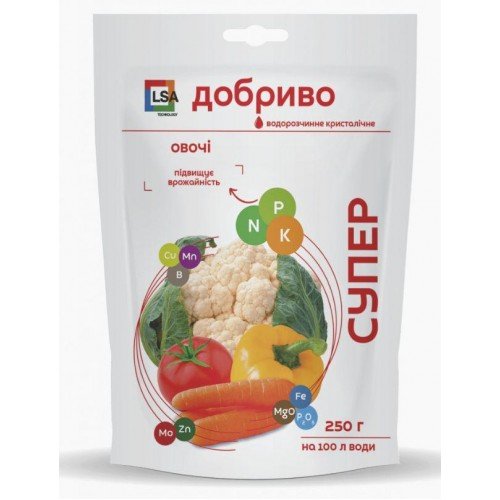 СУПЕР ДОБРИВО- Овочі кристал.250г