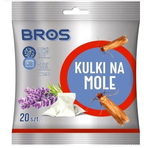 Кульки від молі лаванда 20шт на 6 місяців  ТМ Bros